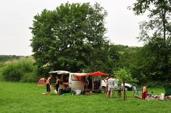 Community travellers gathering - near Wemding, south Germany